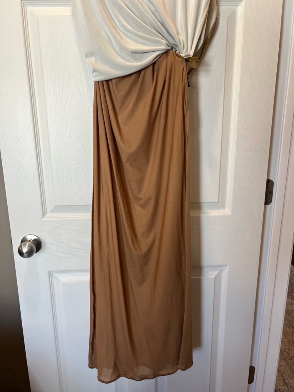 Robert Rodriguez Metallic Gold Cowl Neck Dress - Picture 6 of 14